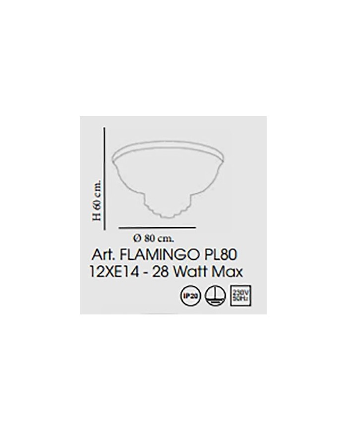 PLAFONIERA STILE CONTEMPORANEA FLAMINGO PL80