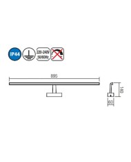 APPLIQUE DA SPECCHIO STILE MODERNO NEPTUNE AP CROMO 4000K