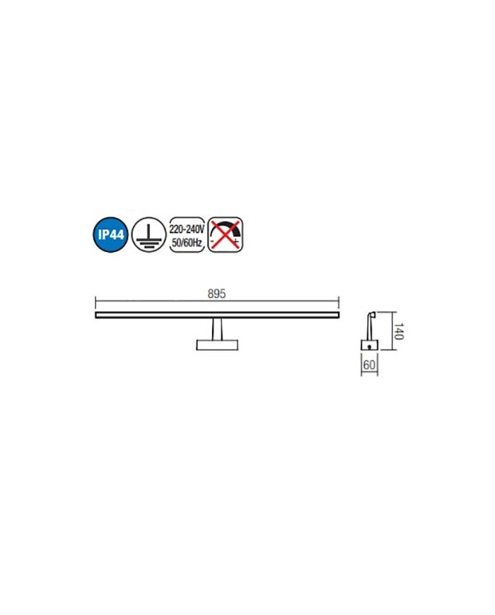 APPLIQUE DA SPECCHIO STILE MODERNO NEPTUNE AP CROMO 3000K