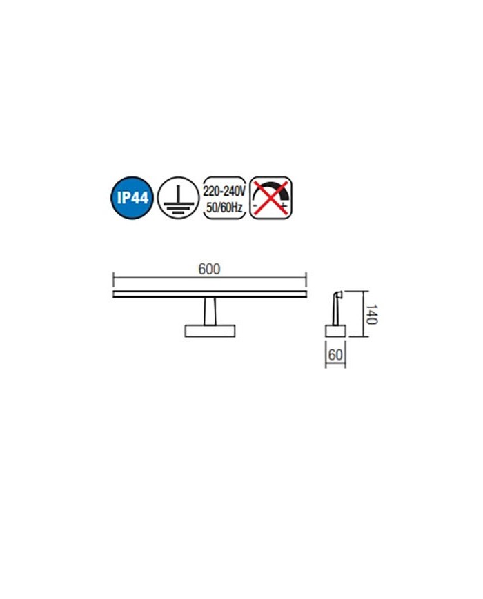 APPLIQUE DA SPECCHIO STILE MODERNO NEPTUNE AP P CROMO 4000K