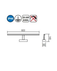 APPLIQUE DA SPECCHIO STILE MODERNO NEPTUNE AP P CROMO 4000K