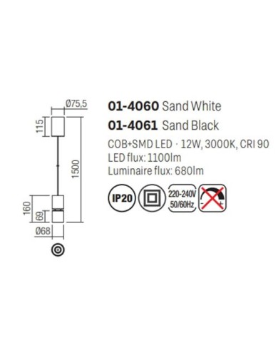 SOSPENSIONE IN STILE MODERNO NAKU NERO