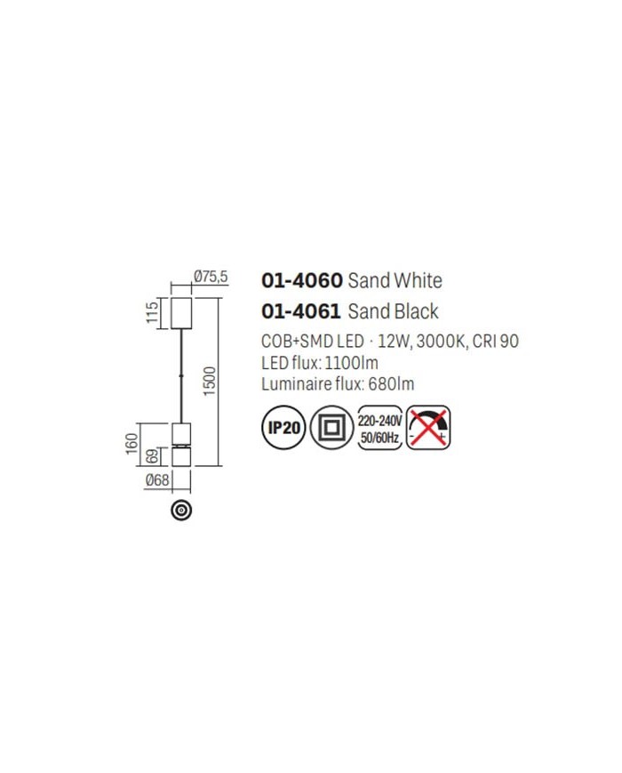 SOSPENSIONE IN STILE MODERNO NAKU BIANCO