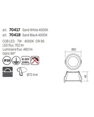 FARETTO AD INCASSO STILE MODERNO MT149 BIANCO