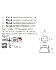 FARETTO AD INCASSO STILE MODERNO MT148 NERO 3000K