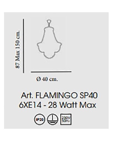 LAMPADARIO A SOSPENSIONE STILE CONTEMPORANEO FLAMINGO SP40
