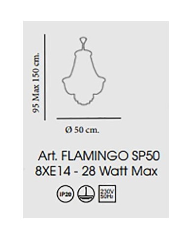 LAMPADARIO A SOSPENSIONE STILE CONTEMPORANEO FLAMINGO SP50