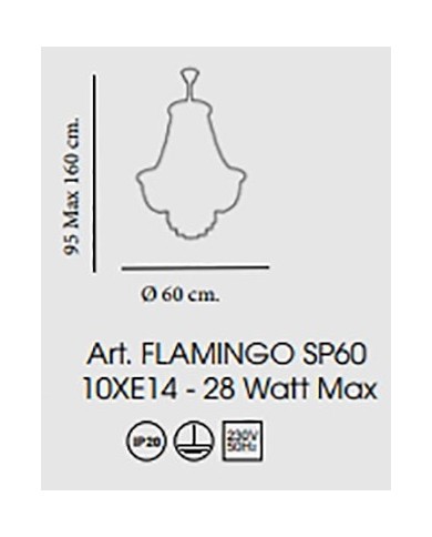 LAMPADARIO A SOSPENSIONE STILE CONTEMPORANEO FLAMINGO SP60