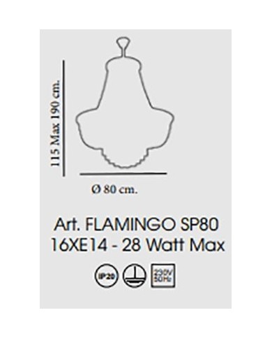 LAMPADARIO A SOSPENSIONE STILE CONTEMPORANEO FLAMINGO SP80