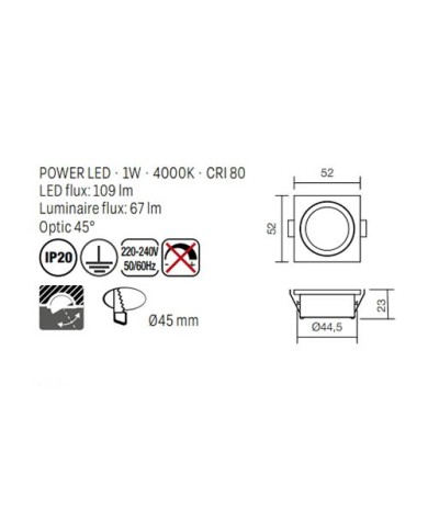 FARETTO AD INCASSO STILE MODERNO MT120 BIANCO 4000K
