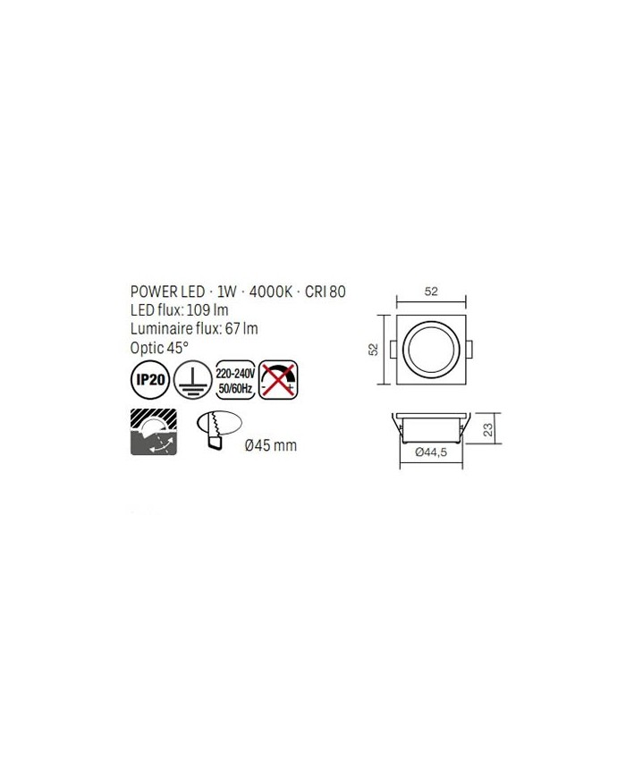 FARETTO AD INCASSO STILE MODERNO MT120 BIANCO 4000K