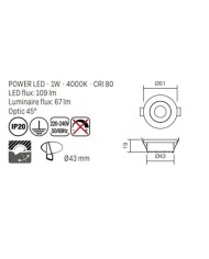 FARETTO AD INCASSO STILE MODERNO MT119 BIANCO 4000K