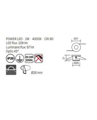 FARETTO AD INCASSO STILE MODERNO MT117 GRIGIO 4000K