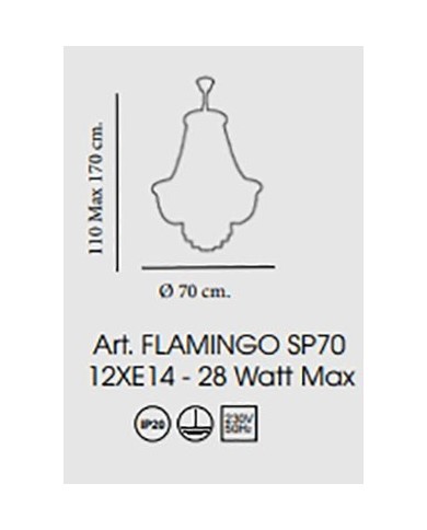 LAMPADARIO A SOSPENSIONE STILE CONTEMPORANEO FLAMINGO SP70