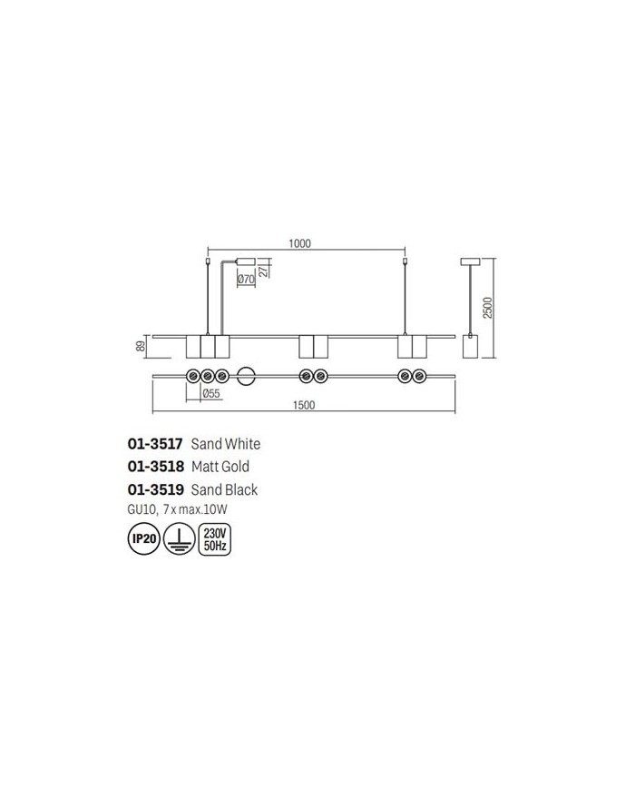 SOSPENSIONE STILE MODERNO MODI SP7 LINE
