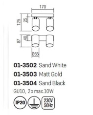 APPLIQUE STILE MODERNO MODI  AP2 BIANCO