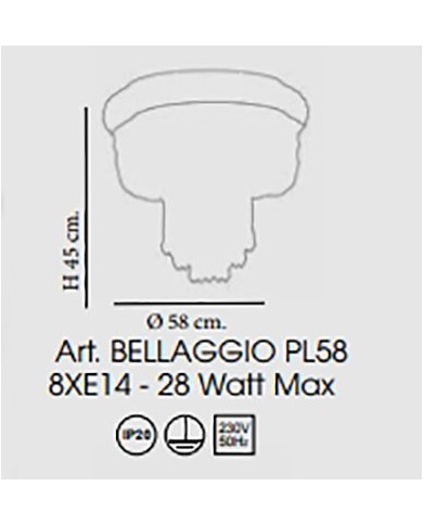 PLAFONIERA STILE CONTEMPORANEA BELLAGGIO PL58