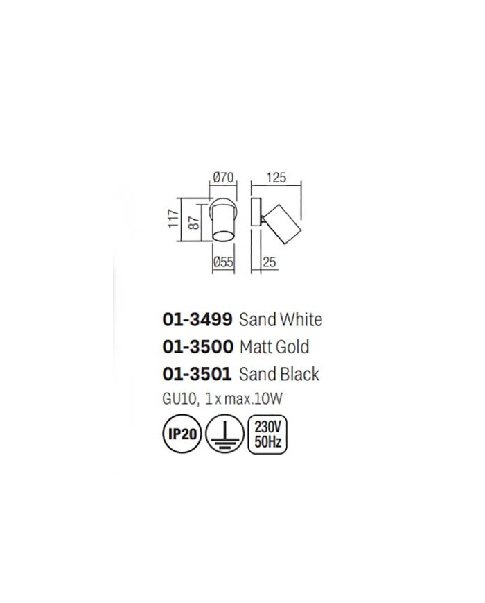 APPLIQUE STILE MODERNO MODI AP1 NBIANCO