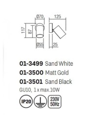 APPLIQUE STILE MODERNO MODI AP1 NBIANCO