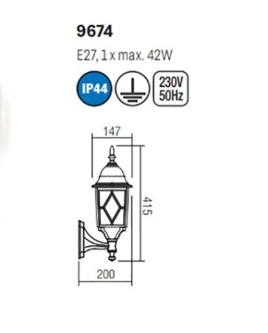 APPLIQUE PER ESTERNO STILE CONTEMPORANEO MELTON B