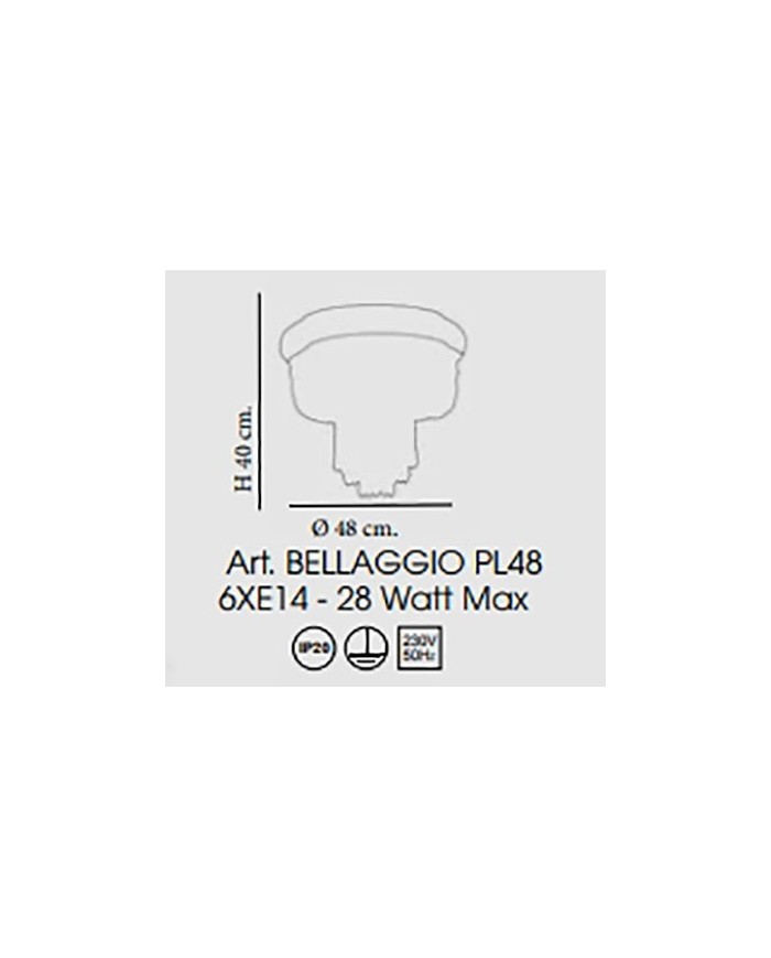 PLAFONIERA STILE CONTEMPORANEA BELLAGGIO PL48