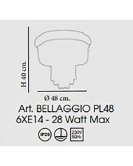 PLAFONIERA STILE CONTEMPORANEA BELLAGGIO PL48
