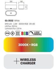 LAMPADA RICARICABILE CON CARICATORE WIRELESS LUMERA