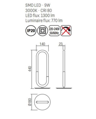 LAMPADA DA TAVOLO STILE MODERNO LATIUM LP