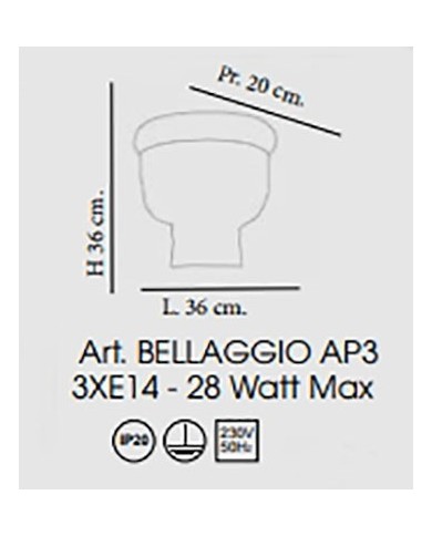 APPLIQUE STILE CONTEMPORANEO BELLAGGIO AP3