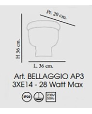APPLIQUE STILE CONTEMPORANEO BELLAGGIO AP3