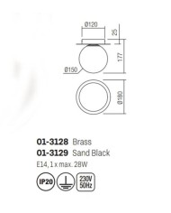 PLAFONIERA STILE MODERNO HAIKU NERO