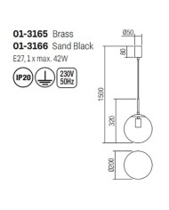 SOSPENSIONE STILE MODERNA GLOBAL D20 NERO