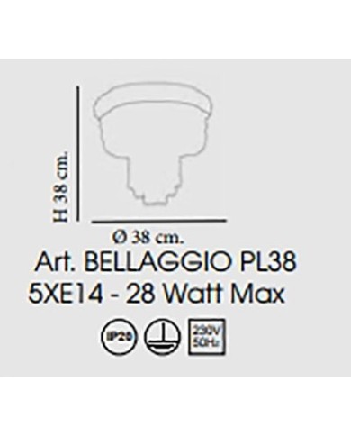 LAMPADARIO A SOSPENSIONE STILE CONTEMPORANEO  BELLAGGIO SP 38