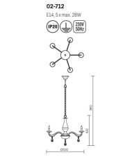 LAMPADARIO STILE CONTEMPORANEO FABIOLA SP5