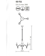 LAMPADARIO STILE CONTEMPORANEO FABIOLA SP3