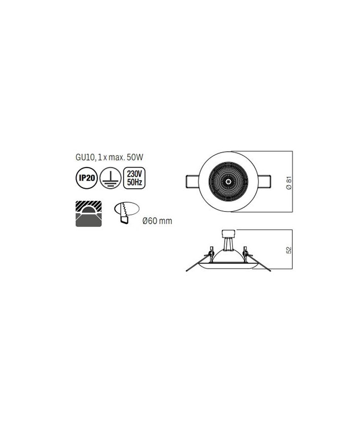 FARETTO AD INCASSO STILE MODERNO ELC 307 CROMATO