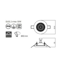 FARETTO AD INCASSO STILE MODERNO ELC 307 BIANCO