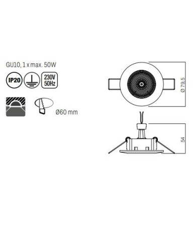 FARETTO AD INCASSO STILE MODERNO ELC 146 ORO