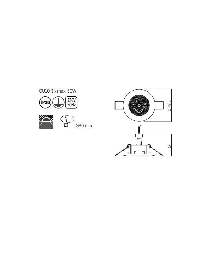FARETTO AD INCASSO STILE MODERNO ELC 146 CROMO