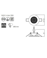 FARETTO AD INCASSO STILE MODERNO ELC 146 CROMO