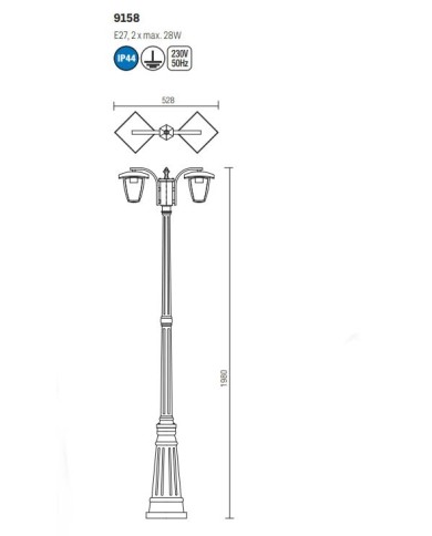 LAMPADA DA TERRA PER ESTERNO STILE MODERNO CONTEMPORANEO EDMOND G