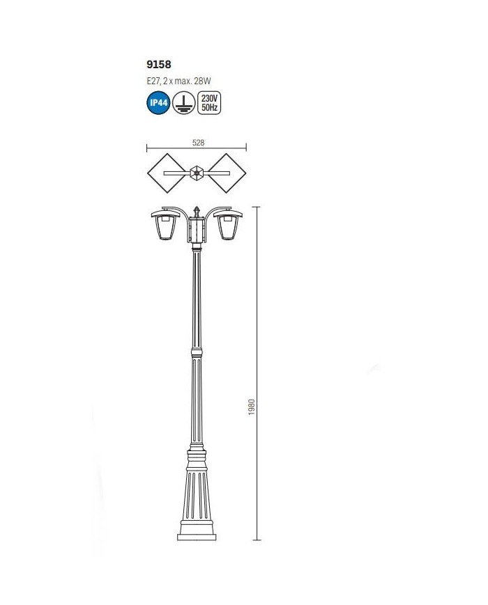 LAMPADA DA TERRA PER ESTERNO STILE MODERNO CONTEMPORANEO EDMOND G