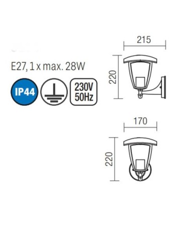 APPLIQUE PER ESTERNO STILE MODERNO CONTEMPORANEO EDMOND AP B