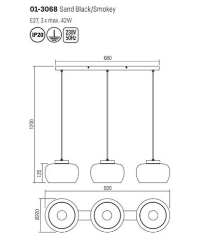 SOSPENSIONE STILE MODERNO CROMA SP3 LINE