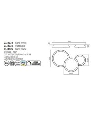 PLAFONIERA STILE MODERNO IN CCT COMBI PL3 ORO