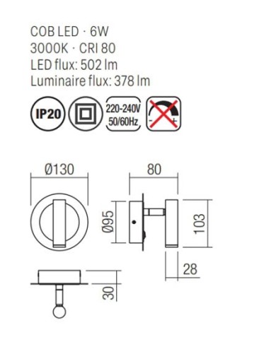 APPLIQUE STILE MODERNO CONTEMPORANEO CLOSER AP NERO T