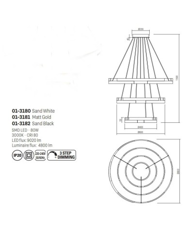 SOSPENSIONE STILE MODERNO CASTLE BIG BIANCO