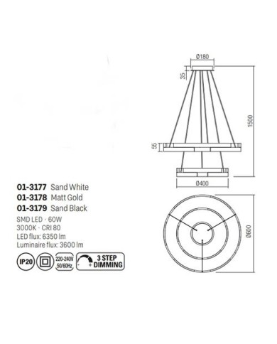 SOSPENSIONE STILE MODERNO CASTLE G NERO