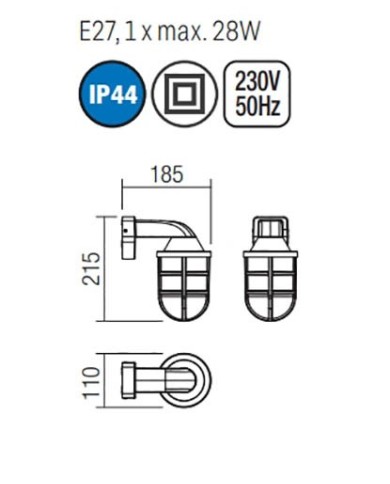APPLIQUE PER ESTERNO STILE MODERNO CONTEMPORANEO CAGE ORO