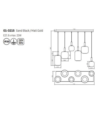 SOSPENSIONE STILE MODERNO CONTEMPORANEO BRINA SP6
